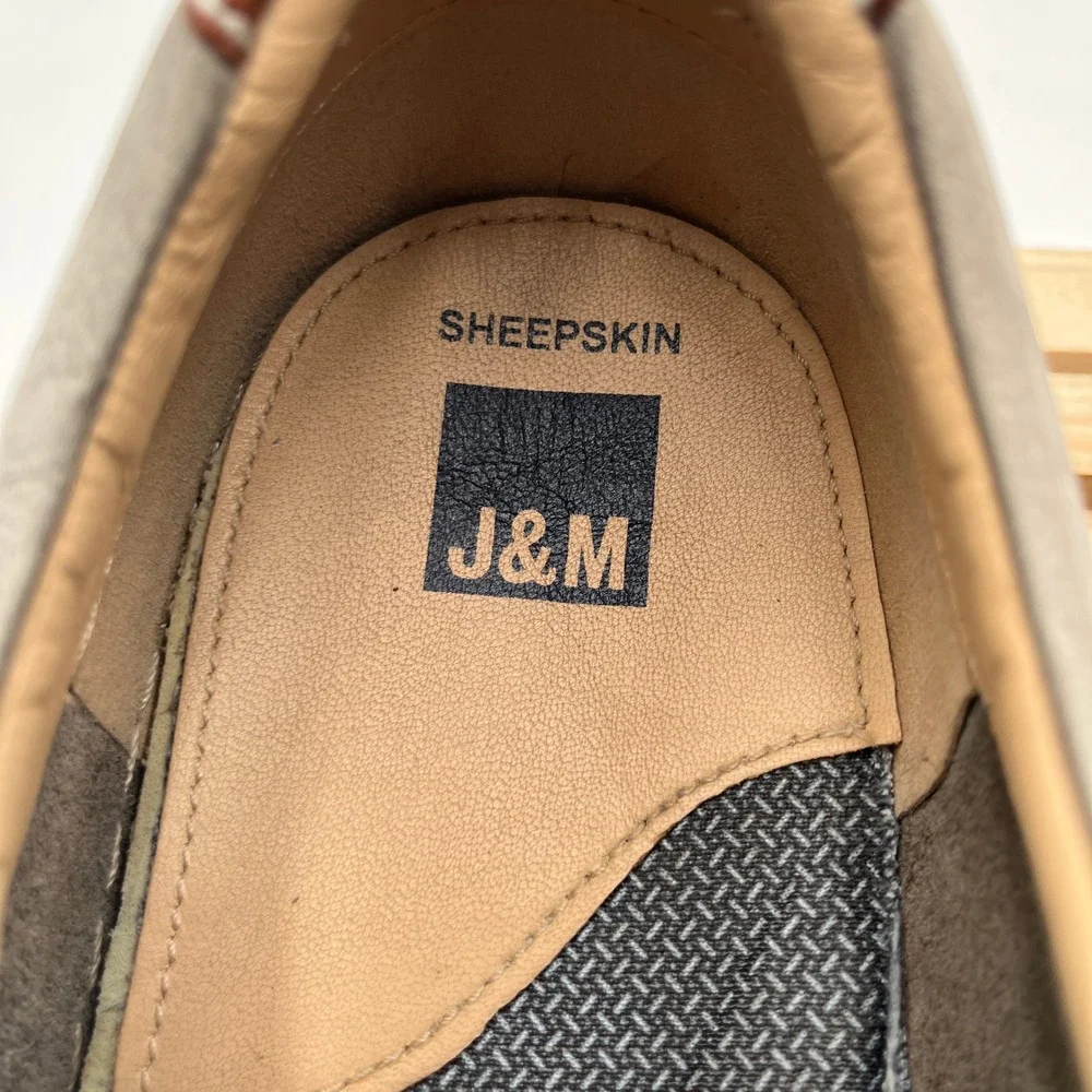 Johnston & Murphy Shoes McGuffey Woven Slip-On Gray Leather Mens 11.5 M